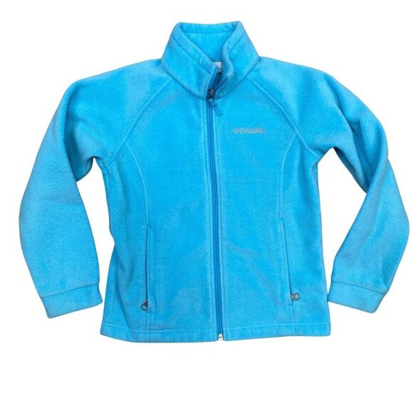 Columbia Fleece Jacket Solid Blue Size Small 7/8 - Picture 1 of 6